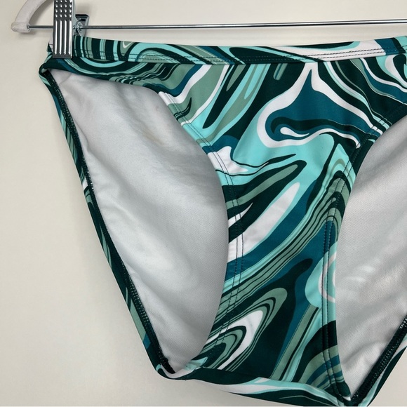 NWT Xhilaration Juniors' High Leg Scoop Bikini
Bottom Blue Swirl Print Large - Picture 9 of 17